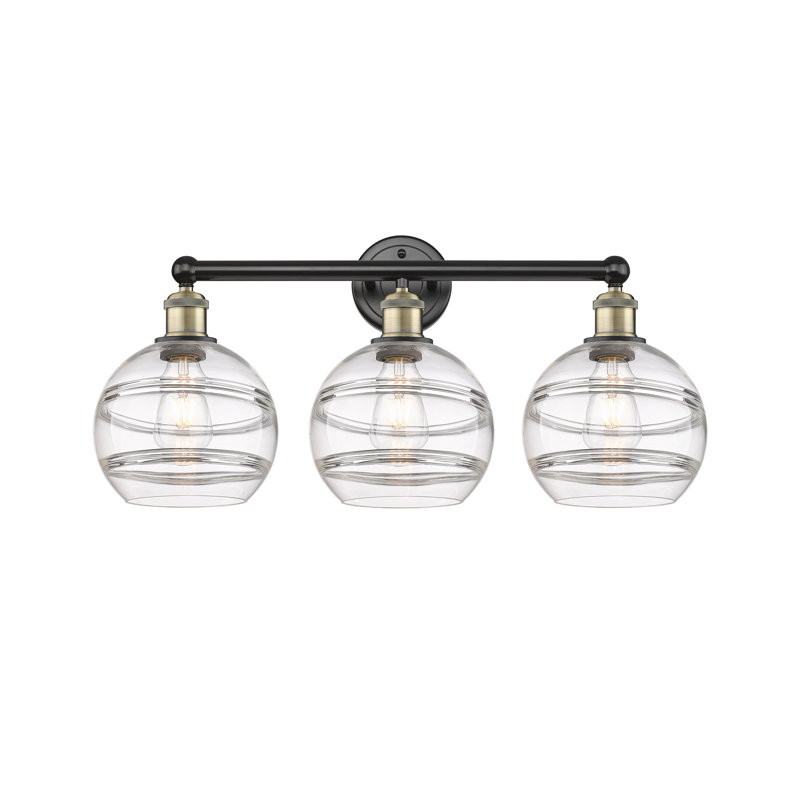 Bienes 3 - Light Dimmable Vanity Light, Clear, Black Antique Brass