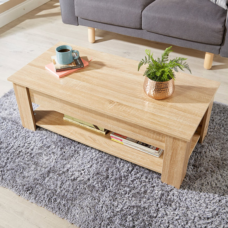 Alrun Coffee Table with Storage, Oak
