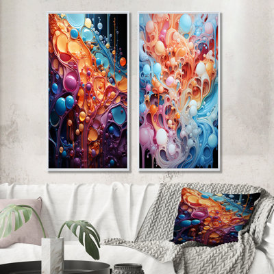 «Intricate Multicolor Drip Paint», ensemble de 2 reproductions d'art abstrait