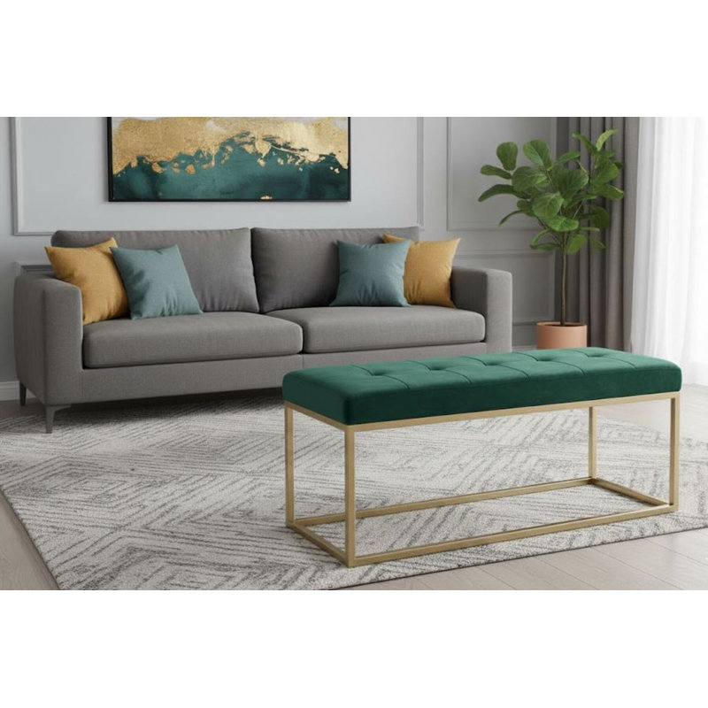 Banc rembourré très grand, Vert