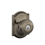 Georgian Knob with Camelot Trim Keyed Entry Lock