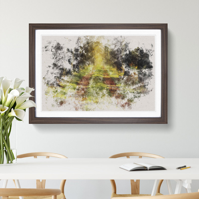 Direction Of The Forest - Picture Frame Painting, Walnut Framed, 24cm H x 33cm W x 2cm D
