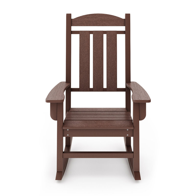Chaise berçante de jardin en bois