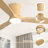 52" 3-Solid Wood Blade Transitional Modern Flush Mount Dimmable Led Ceiling Fan With Light Kit And Remote Control-673369064