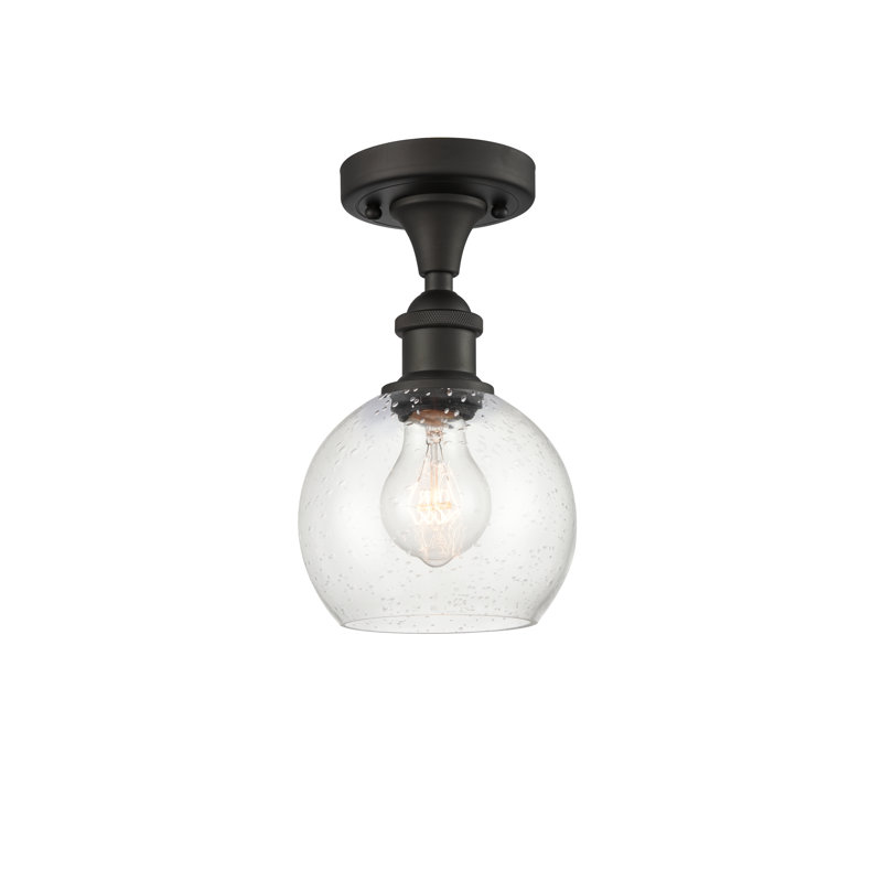 Plafonnier semi-encastré 1 lumière, DEL, H 9,88 po x l 6 po x P 6 po, Bronze huilé