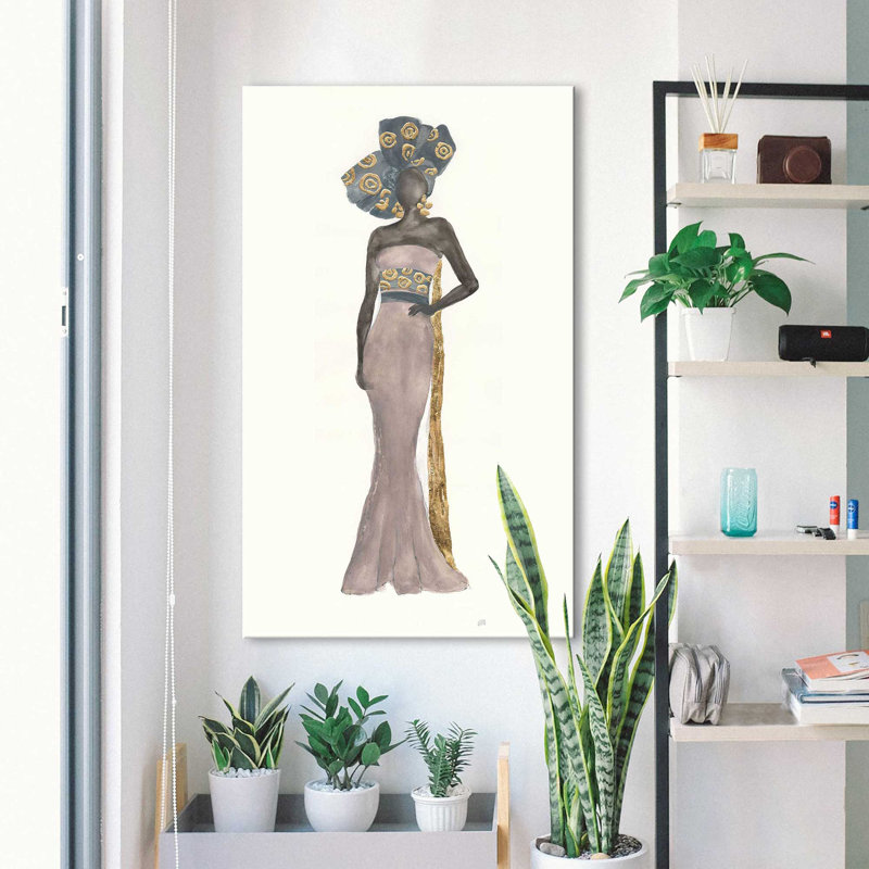 «Global Fashion II» par Chris Paschke - Peinture, Toile tendue, H 40 po x l 24 po x P 1,5 po