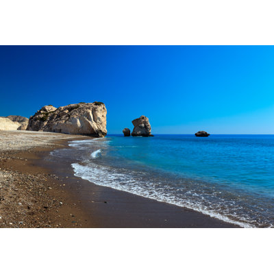 The Sea And Beach by Rzdeb - Wrapped Canvas Print