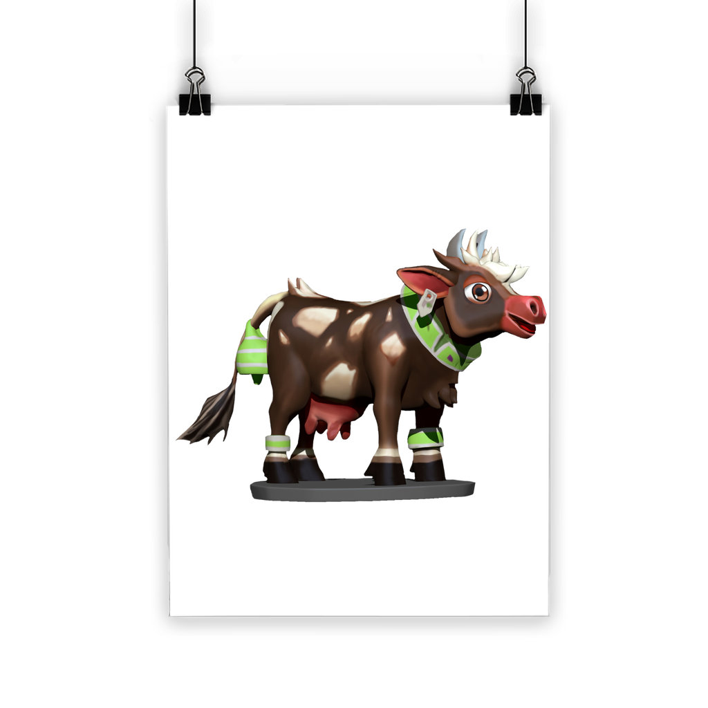 Marick Booster Dark Brown Cow Classic Poster | Wayfair