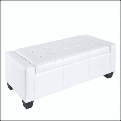 Banc de rangement rectangulaire en similicuir