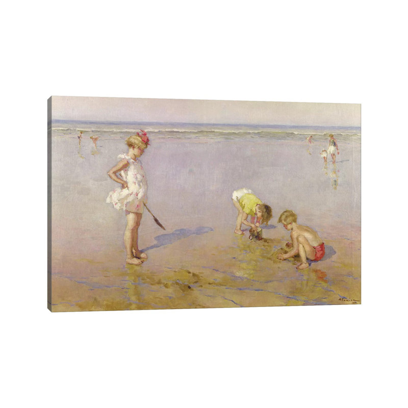 Beach Scene by Charles-Garabed Atamian - Wrapped Canvas Painting, 66.04 cm H x 45.72 cm W x 1.91 cm D