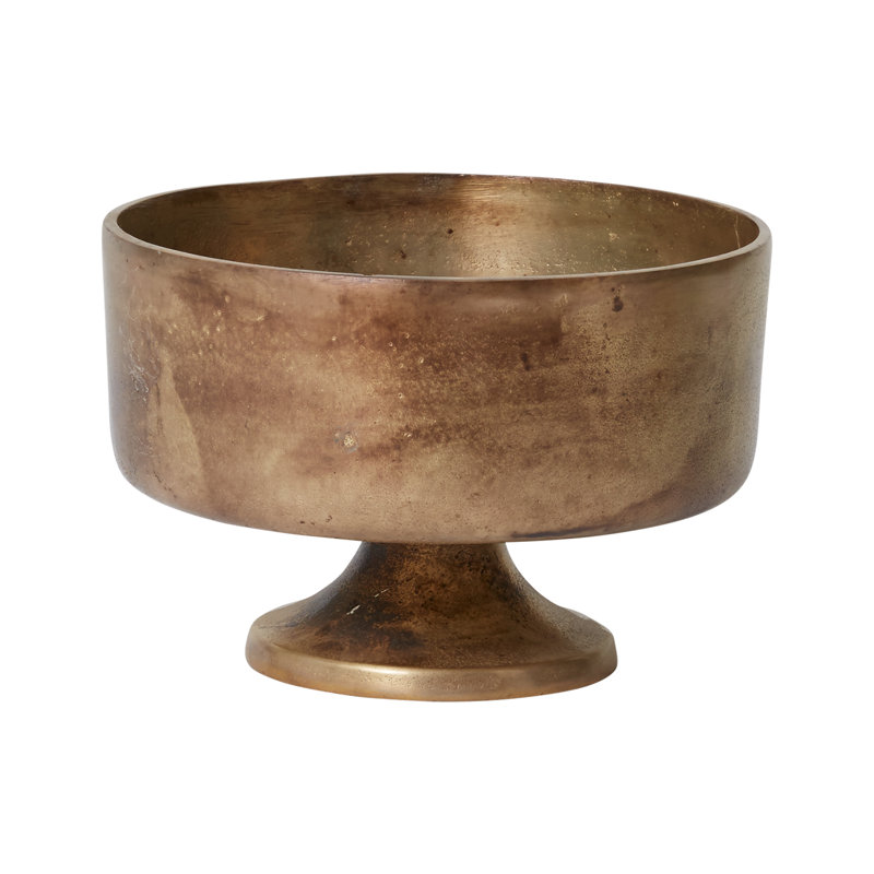 Vase de table en métal Abrams, H 5,25 po x l 8 po x P 8 po