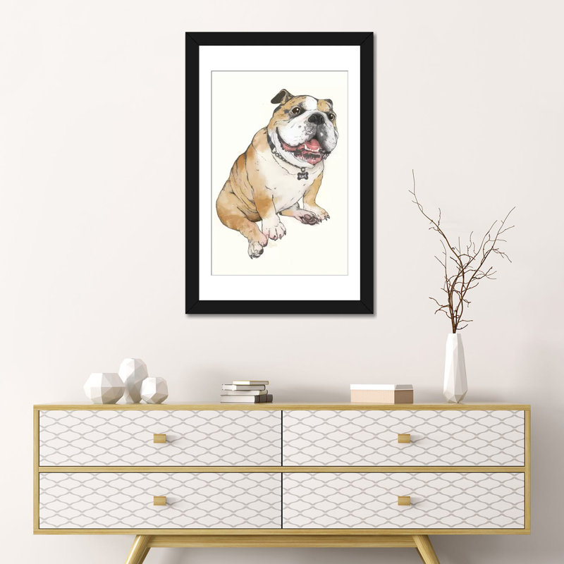 «Bulldog», impression sur toile, Papier d'art encadré noir, H 24 po x l 16 po x P 1 po