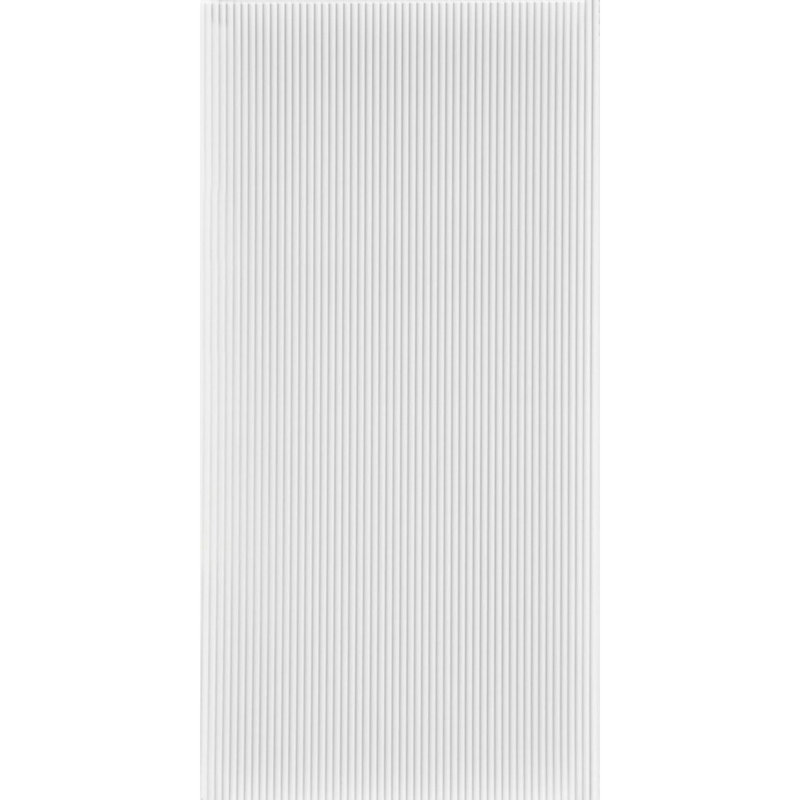 Rib Rib 2 MirroFlex x 10 pi Panneaux muraux PVC PVC 3D - Blanc brillant (40 pieds carrés / feuille)