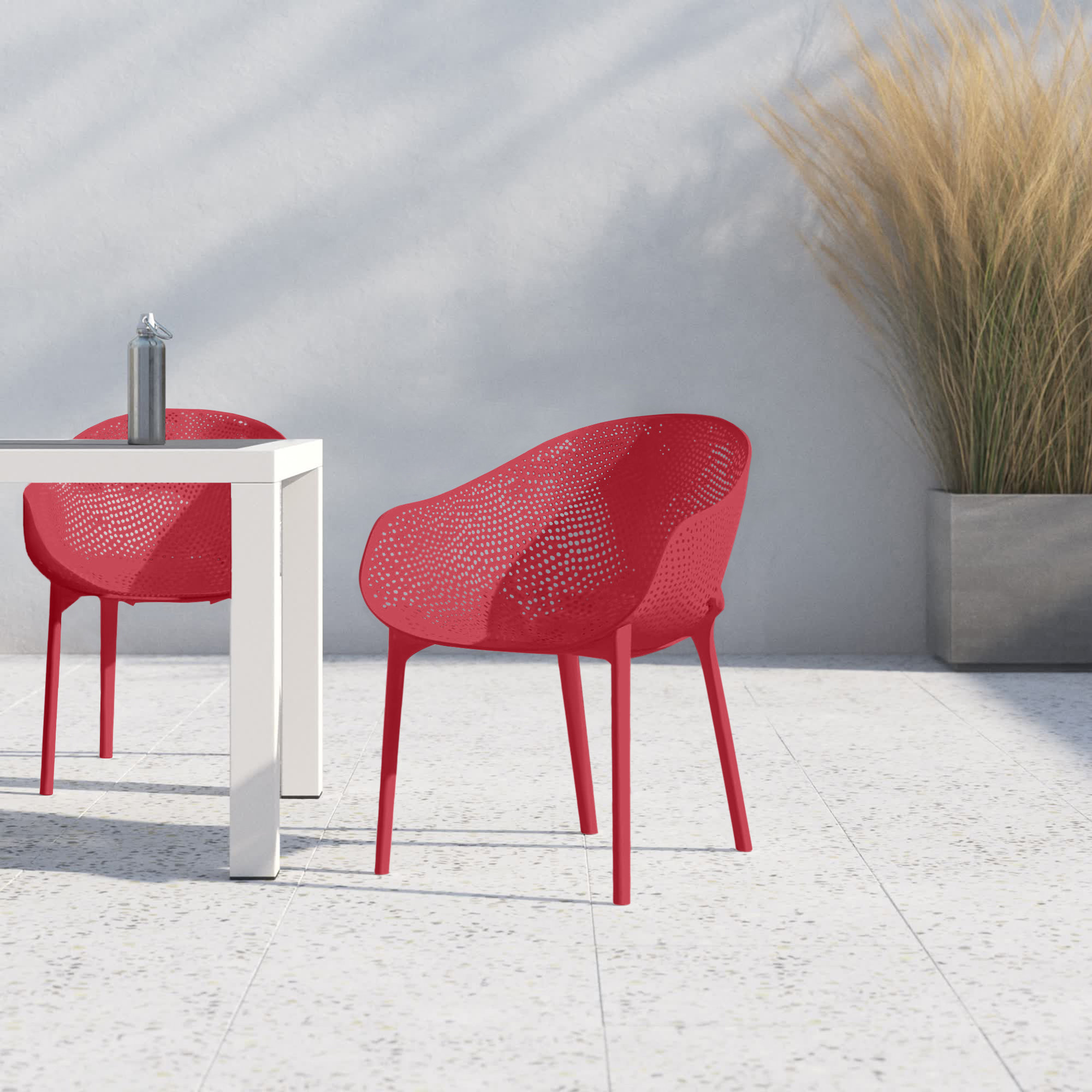 Farrah Patio Dining Armchair, Red