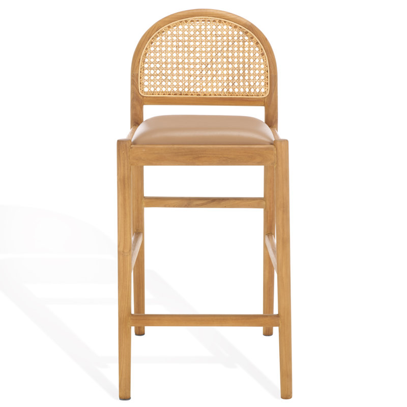 Laylie Rattan And Leather Counter Stool, Natural