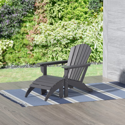 Altura Plastic Adirondack Chair with Ottoman Set