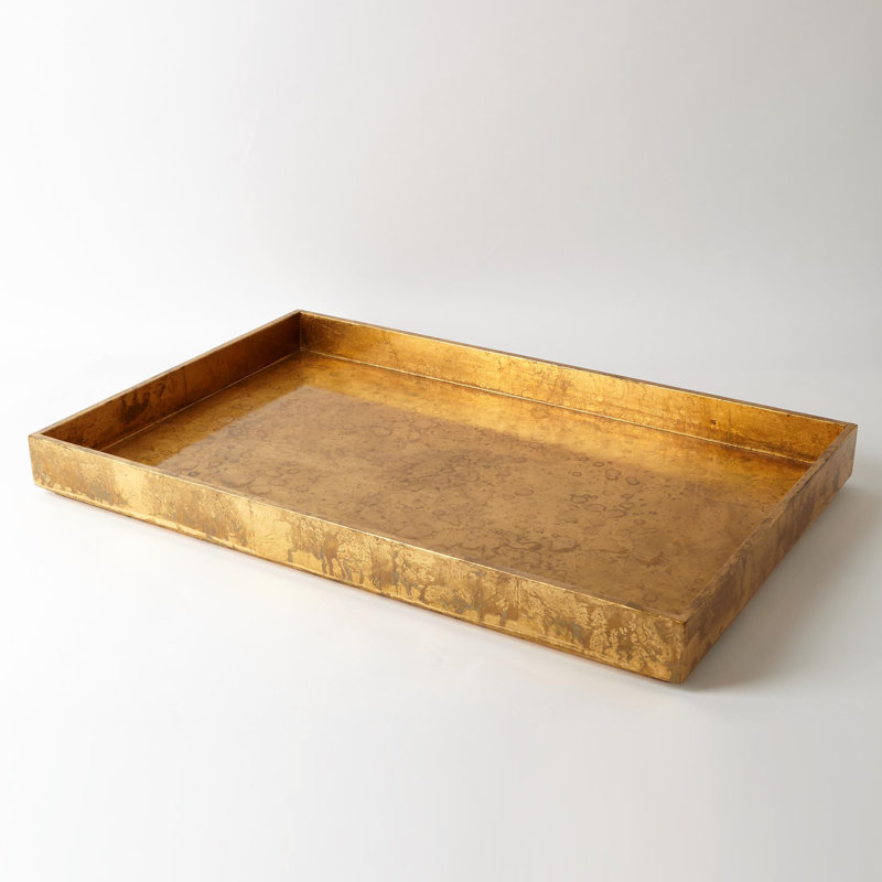 MDF Decorative Tray, 2.25" H x 18" D x 18" D, Luxe Gold