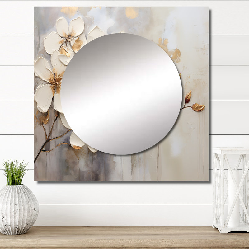 Oelle - Miroir carré Violets, 36 po x 36 po