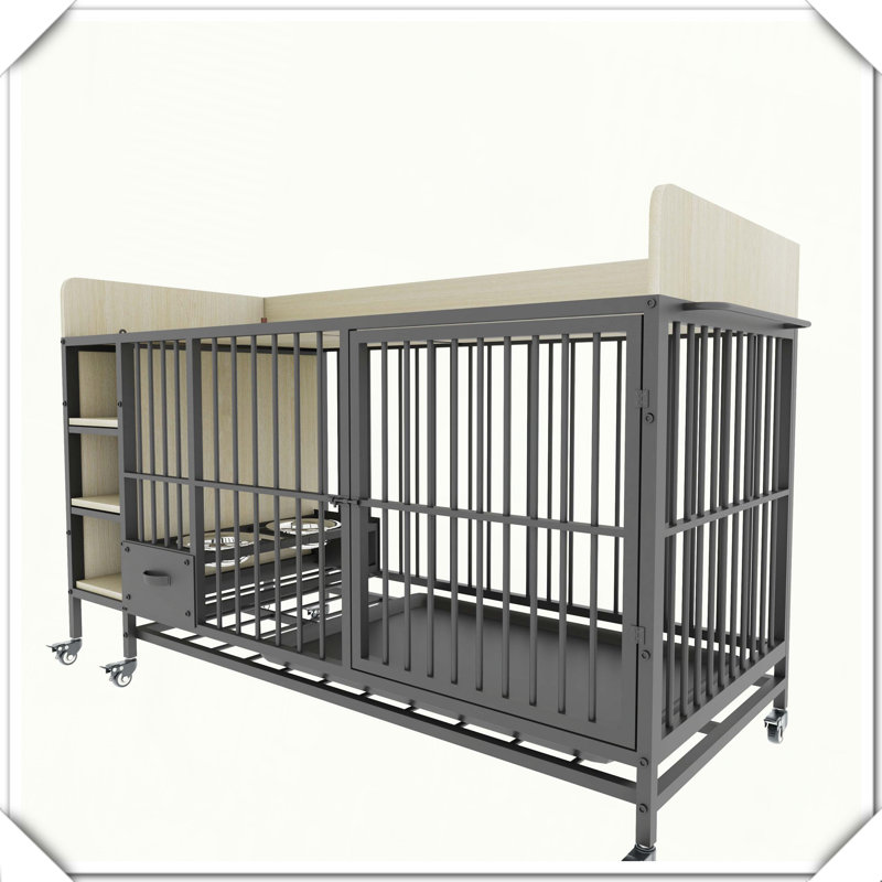 Cage robuste avec tiroirs de rangement en acier inoxydable, Noir / gris anthracite / gris