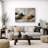 Bold Neutral Abstract Artwork with Black and Ochre Forms, Living Room Pictures, Framed Canvas Giclee Print Wall Art-562263107-562263111