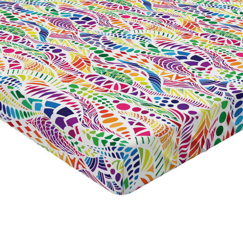 Drap-housse orange Ambesonne, Jaune / rose / orange géométrique, Drap-housse pour lit simple TG