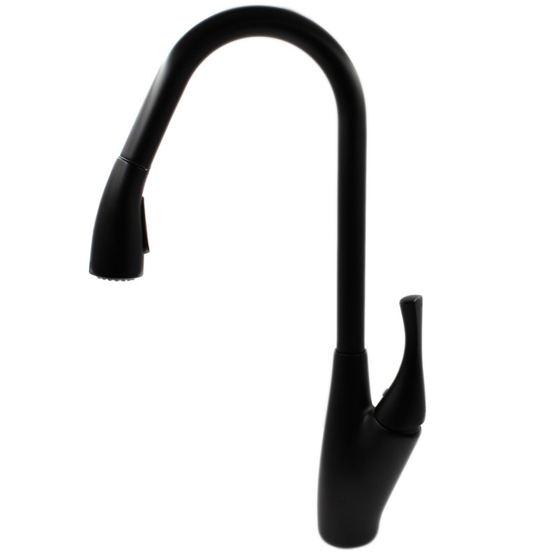Novatto Pull Down Kitchen Faucet, Matte Black 
