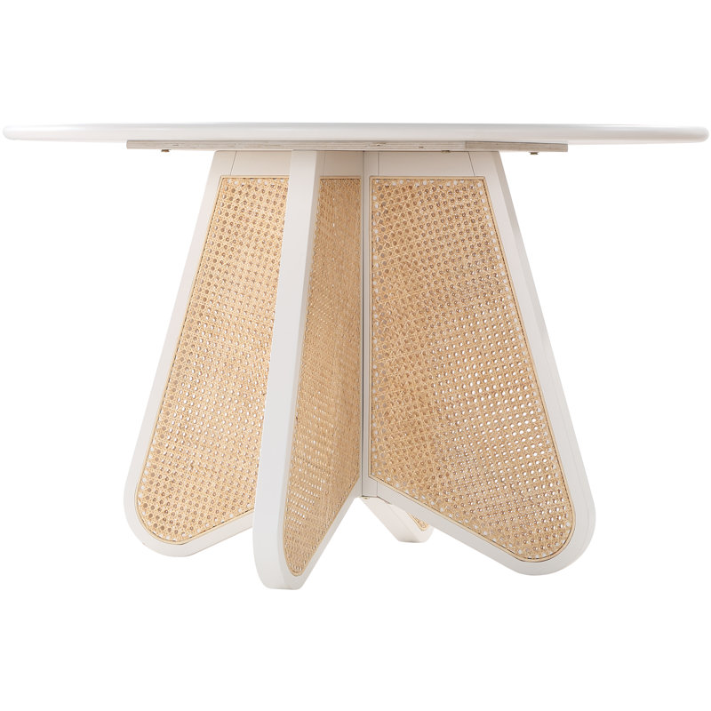Round Dining Table, White/White/Beige