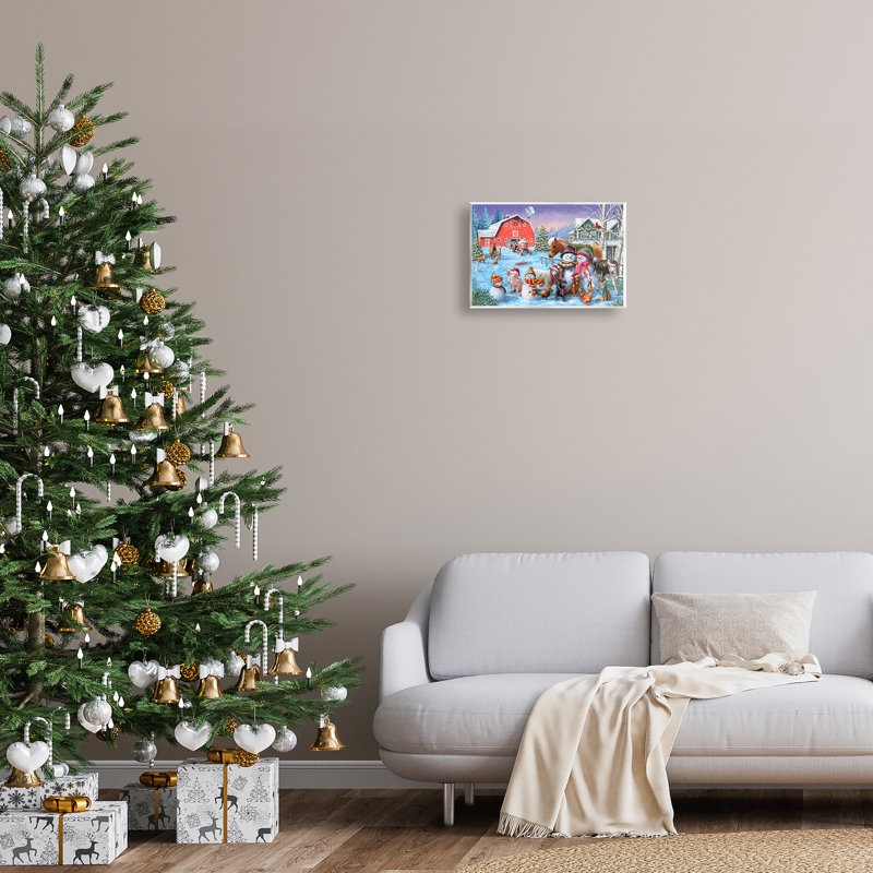 «Snowman & Dogs Family» par Grateful Licensing, H 10 po x l 15 po