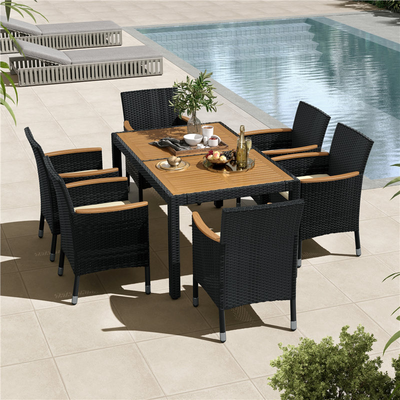 6-Person Steel Patio Dining Set