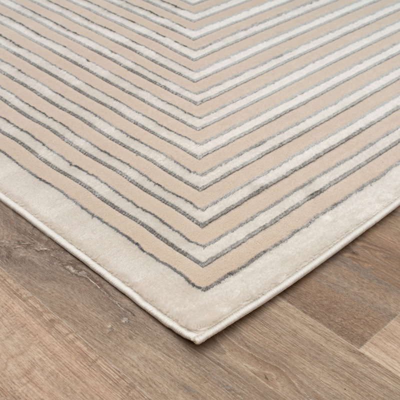 Monaco Series Abrstract Black/Gray/Ivory/Beige Area Rug, Rectangle 5'3" x 7'3"
