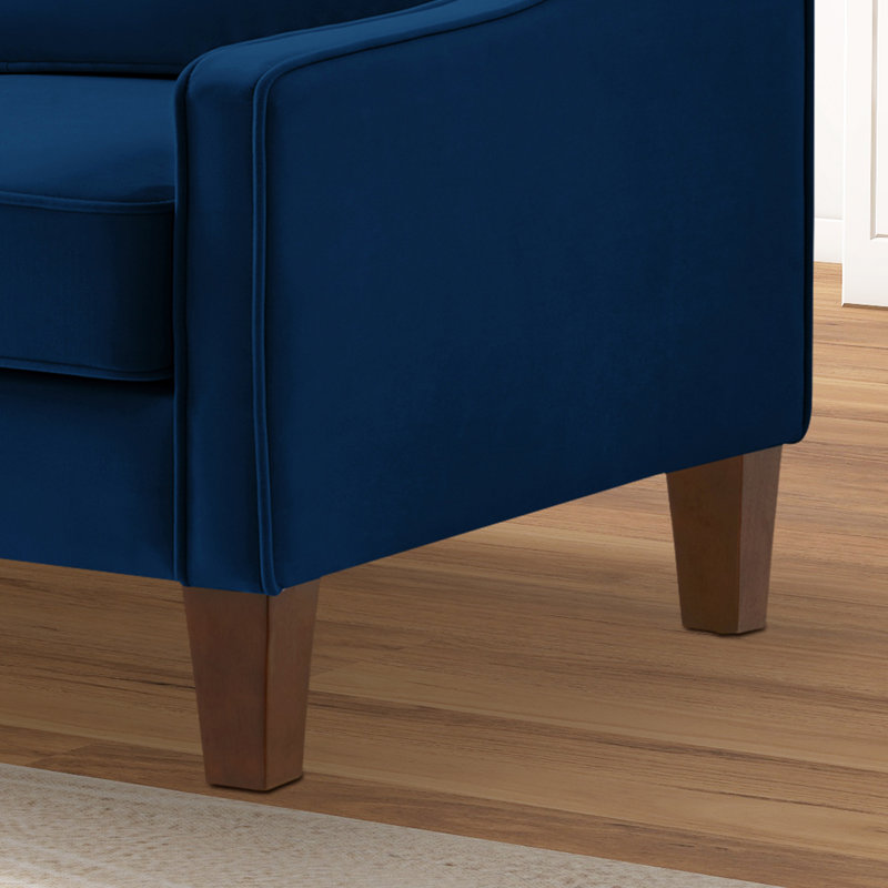 Canapé à accoudoirs carrés CAL117 de 73,97 po Ianula, 100 % polyester bleu