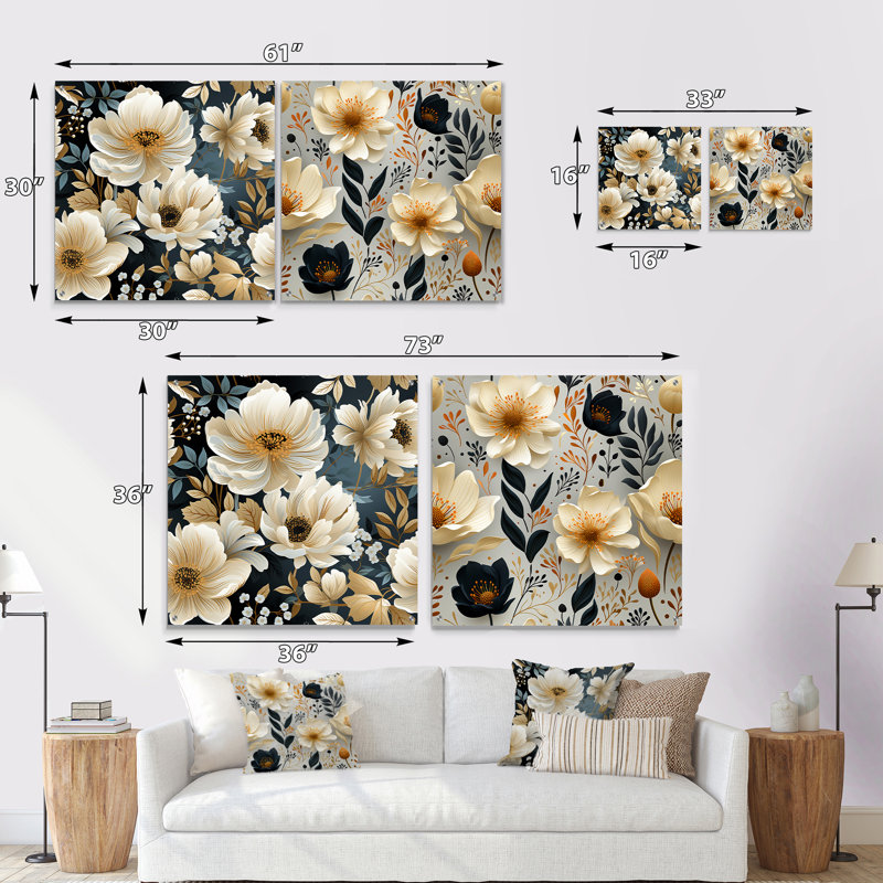 Portneuf - Ensemble de 2 art mural en verre acrylique, H 16 po x l 33 po