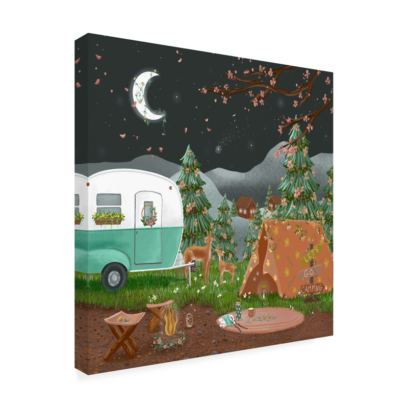 «Gullens Lets Go Camping on Canvas» par Christine Rotolo, reproduction, H 14 po x l 14 po x P 2 po
