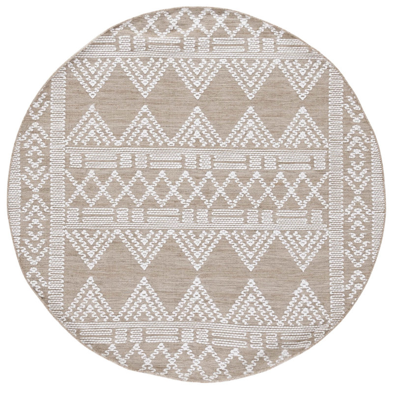 Rada Flat Weave Performance Geometric Rug, Round 6'