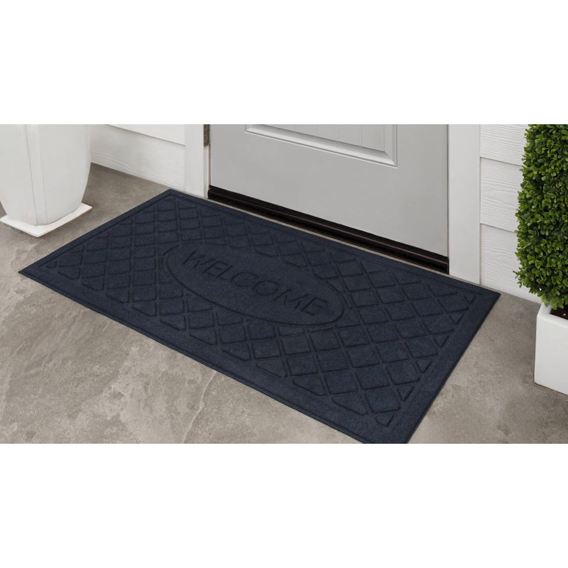 Onyx Black Outdoor Recycled Rubber Welcome Door Mat