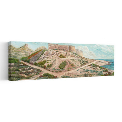 Mediterranean Castle Path Abstract Contemporary Architecture Landscape Wall Art