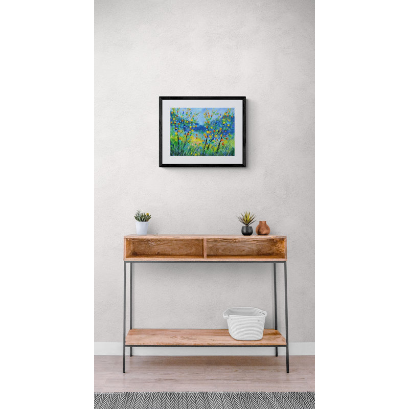 Summer Flowers 77 Print by Pol Ledent, Black Framed Canvas, 25" H x 33" W