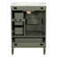 Meuble-lavabo autoportant de 24 po avec lavabo en céramique, armoire moderne avec 3 tiroirs divers, poignées dorées et support de porte-2086137458
