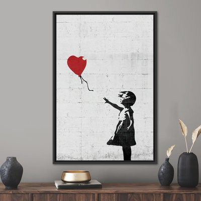 Banksy Girl Art, Banksy Red Balloon Canvas Art, Red Balloon Graffiti Poster, Banksy Art, Abstract Poster, Painting Canvas Art,