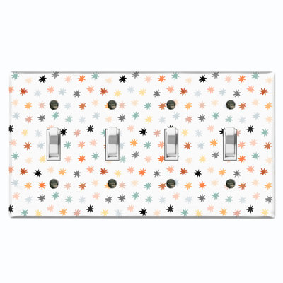 Plaque murale multicolore à pois multicolores et étoiles sur le thème de la nature