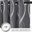 Silver Wave Line Foil Grey Blackout Curtains, Grey, 117 x 229 cm, 2 Panels