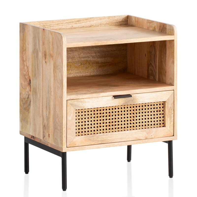 Alikhan 50cm W Metal Bedside Table