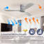 Ventilateur de plafond encastré 52 pouces DC 3 pales en bois sculpté, ventilateur silencieux, télécommande réversible sans lumière