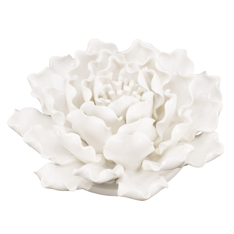Handmade Boho Plants & Flowers Wall Decor on Ceramic / Porcelain, 2.8" H x 5.9" W x 5.9" D