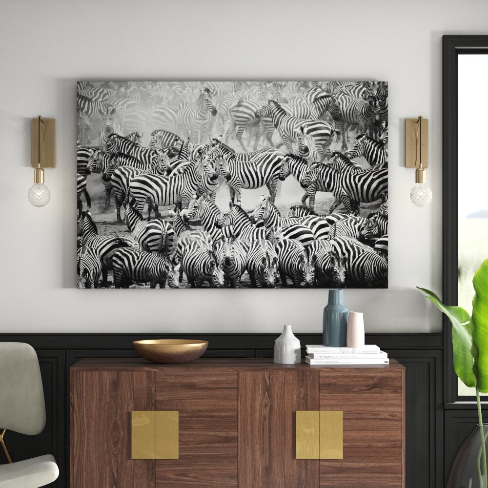 Leinwandbild Zebra Herd II