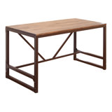 Rittenberry Solid Wood Top Metal Base Writing Desk