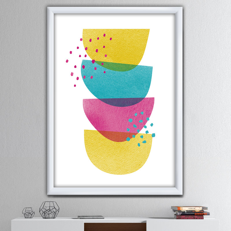 « minimal spots balance ii »-image image sur toile, H 46 po x l 36 po x P 1,5 po, Cadre blanc