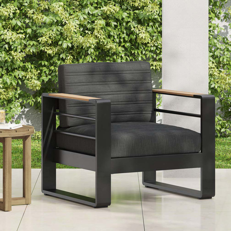 Outdoor Patio Club Chair, Black