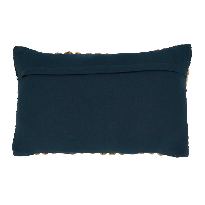 Islander Collection Cotton Throw Pillow, Polyester/Polyfill, Navy Blue, 12"H x 20"W