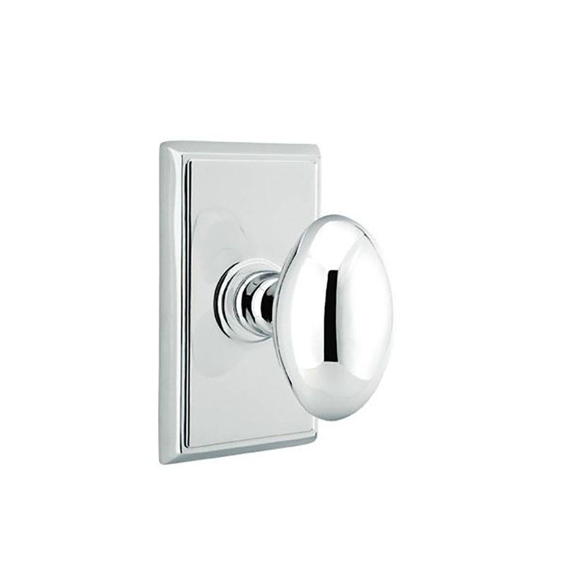 Ensemble de poignées cylindriques simples avec rosette et œuf Emtek, Chrome brillant